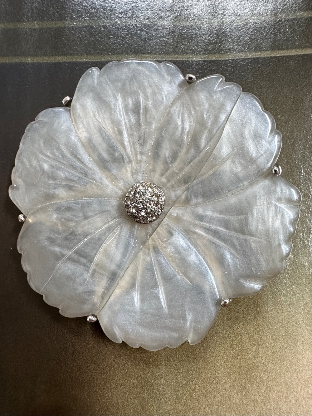 Silver Floral Brooch Accent by